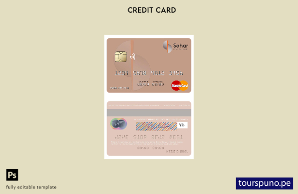 lista para imprimir plantilla de tarjeta mastercard de Omán Sohar International 